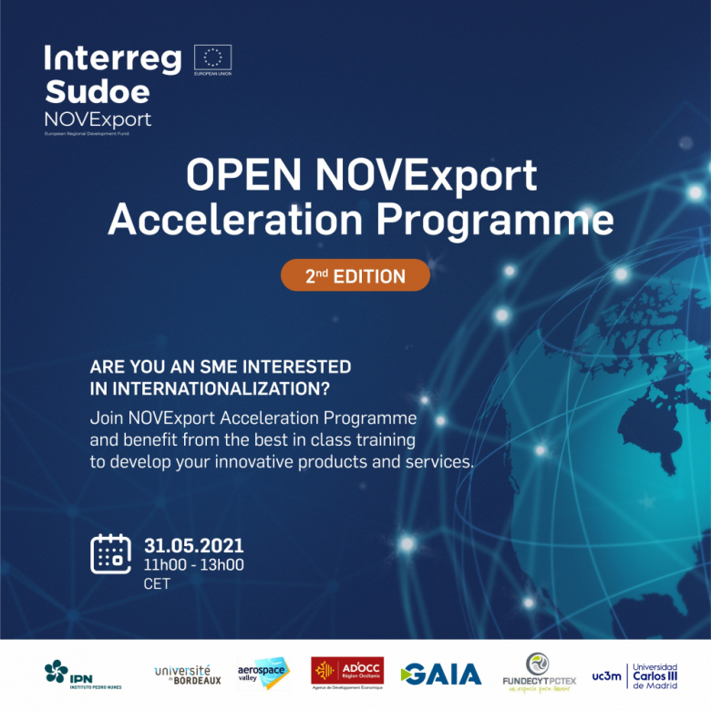 WEBINAIRE : Présentation du second programme d’accélération d’innovation du projet NOVExport !